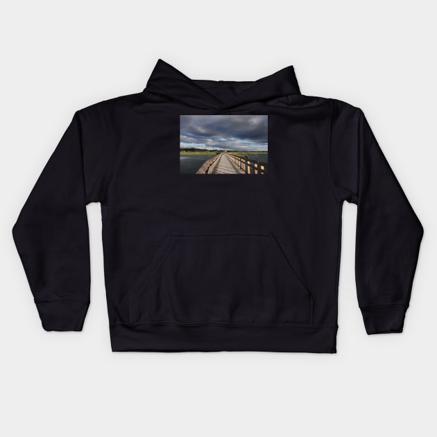 Boardwalk at Nisqually National Wildlife Refuge Kids Hoodie by SDym Photography